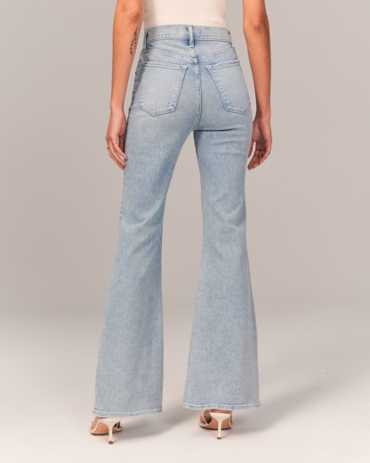 Ultra High Rise Stretch Flare Jean(Buy 2 Free Shipping)-Pink Laura