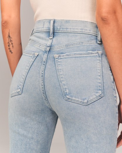 Ultra High Rise Stretch Flare Jean(Buy 2 Free Shipping)-Pink Laura
