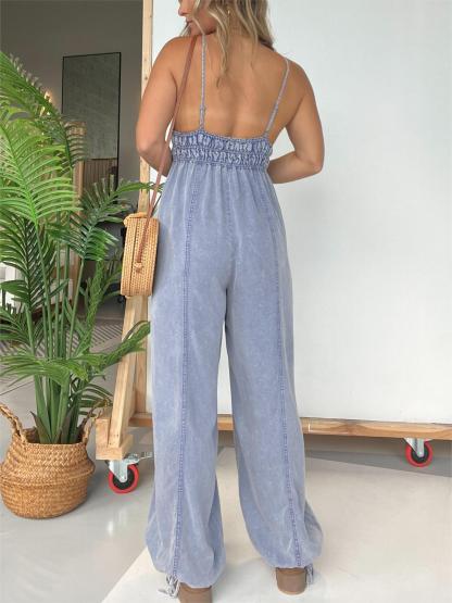 Lightweight  V-Neck Jumpsuit