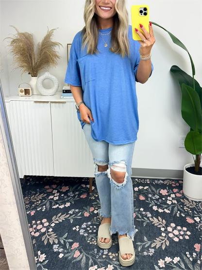 Women's Big Pocket Loose T-Shirt