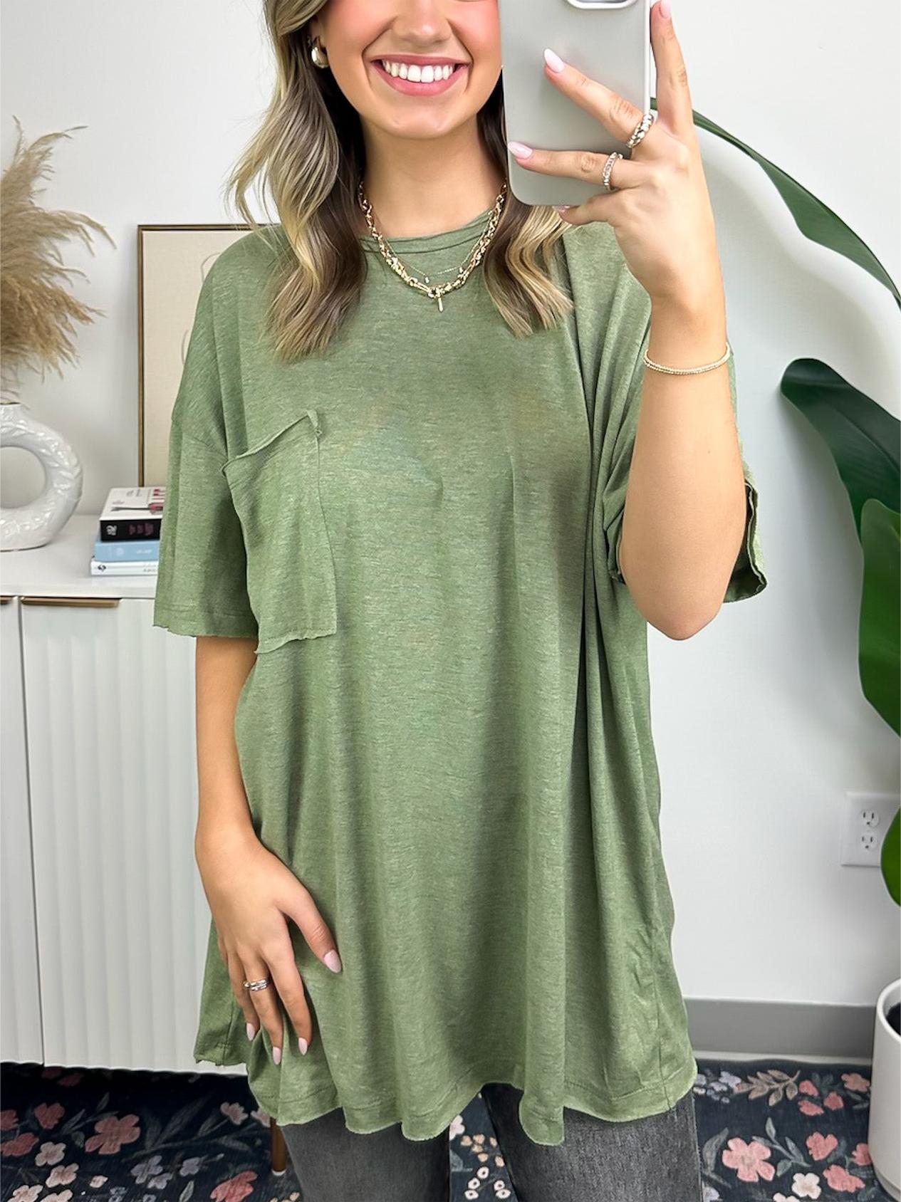 Women's Big Pocket Loose T-Shirt