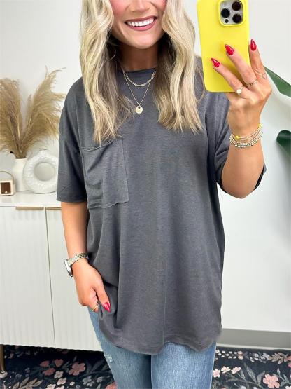 Women's Big Pocket Loose T-Shirt