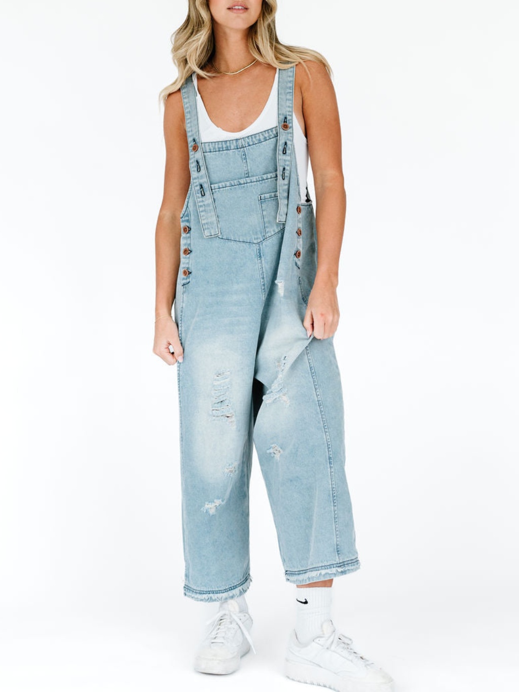 Oversized Baggy Wide Leg Ripped Denim Overalls (Buy 2 Free Shipping)