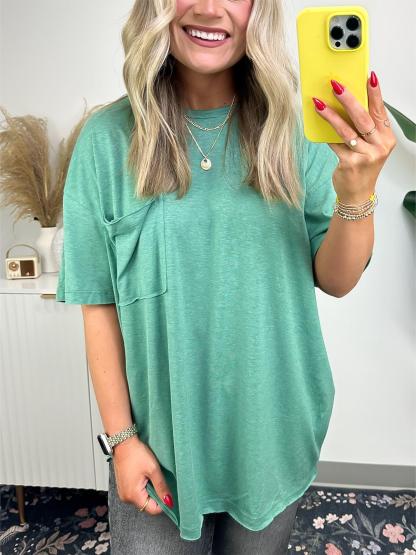 Women's Big Pocket Loose T-Shirt
