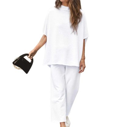 Women's Casual Batwing Sleeve Pullover Top and Wide Leg Set (Buy 2 Free Shipping)