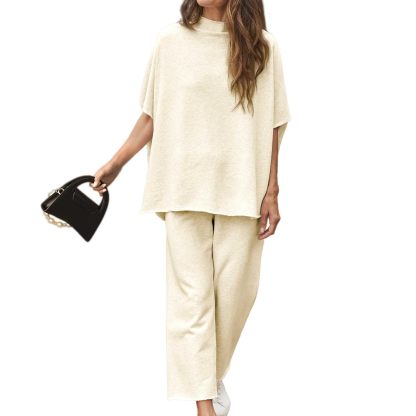 Women's Casual Batwing Sleeve Pullover Top and Wide Leg Set (Buy 2 Free Shipping)