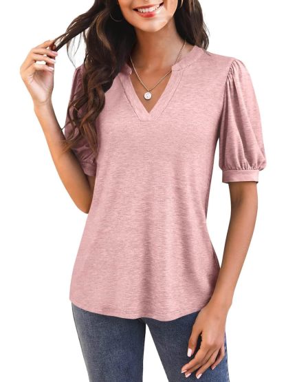 Puff Sleeve Loose Dressy Blouses (Buy 3 Free Shipping)