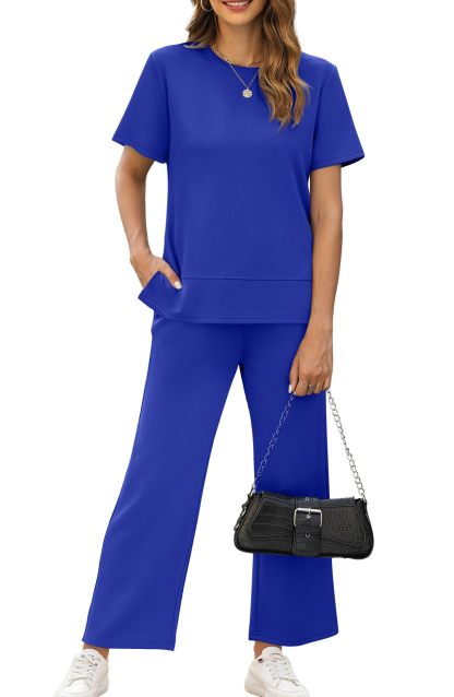 Women's  Fashion Comfy Wide Leg 2 Piece Lounge Set (Buy 2 Free Shipping)
