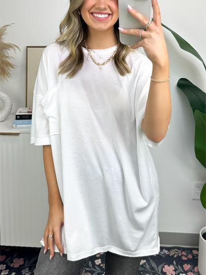 Women's Big Pocket Loose T-Shirt