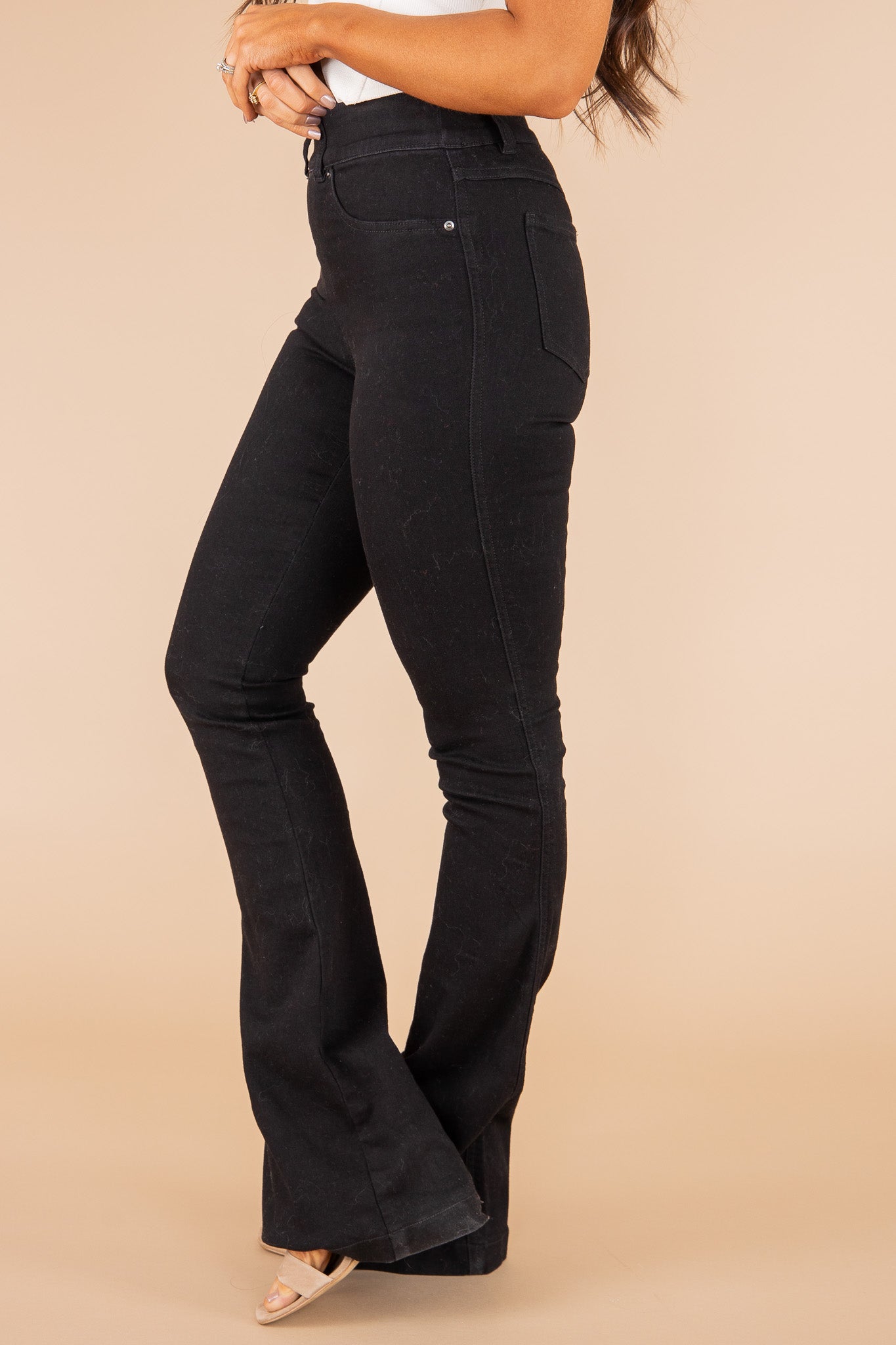 Fitted Vintage Flared Jeans -Pink Laura