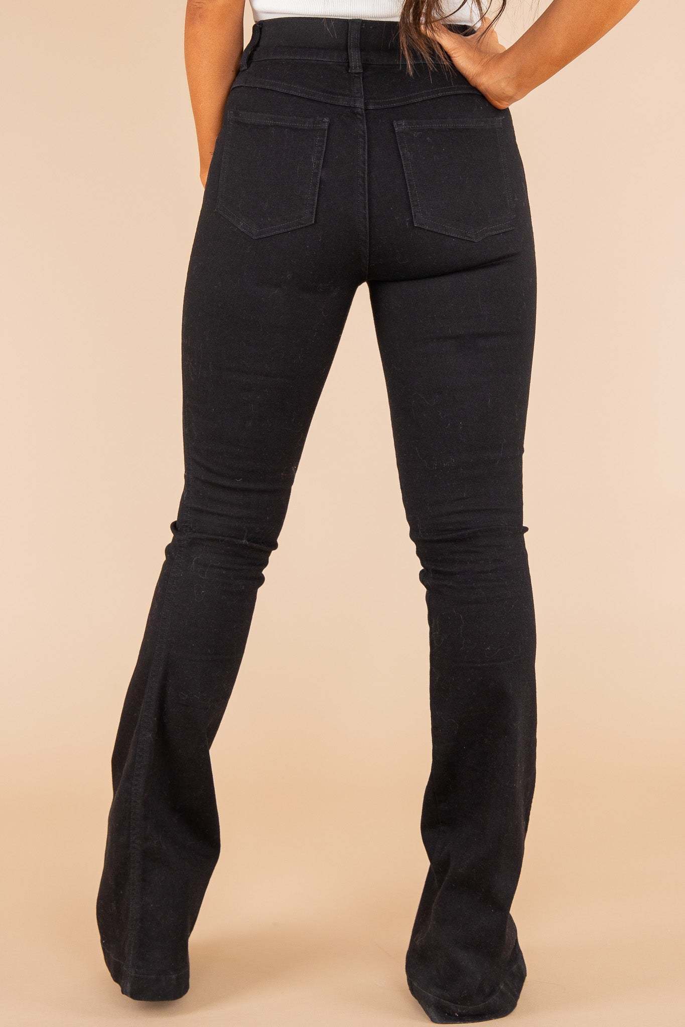 Fitted Vintage Flared Jeans -Pink Laura