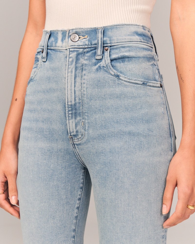 Ultra High Rise Stretch Flare Jean(Buy 2 Free Shipping)-Pink Laura