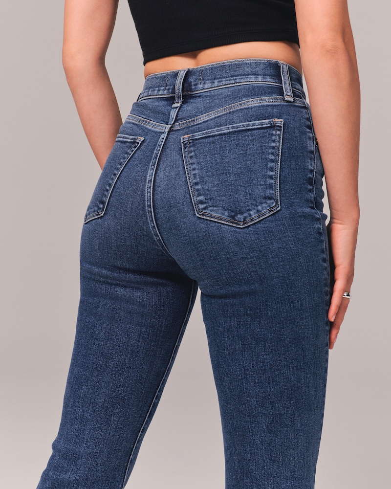 Ultra High Rise Stretch Flare Jean(Buy 2 Free Shipping)-Pink Laura