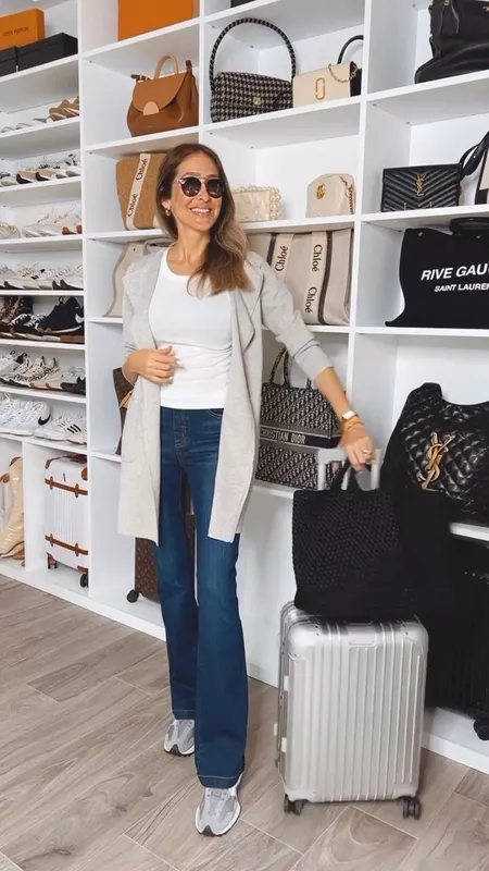 Fitted Vintage Flared Jeans -Pink Laura