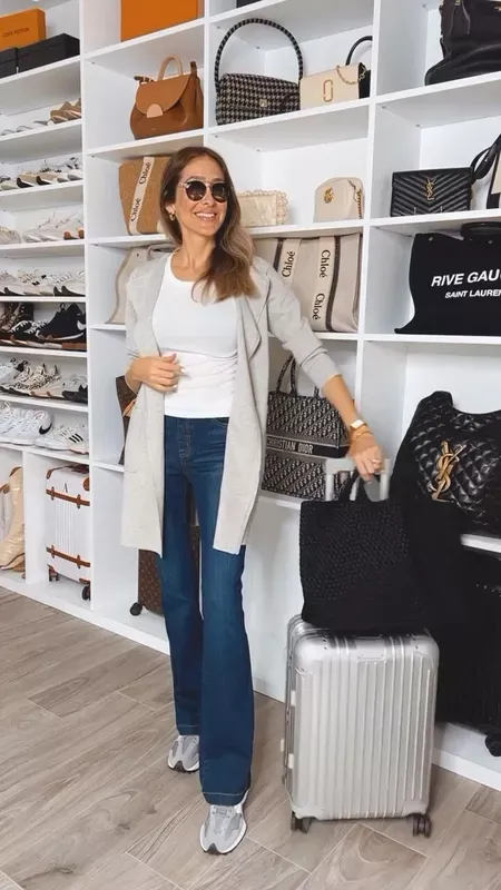 Fitted Vintage Flared Jeans -Pink Laura