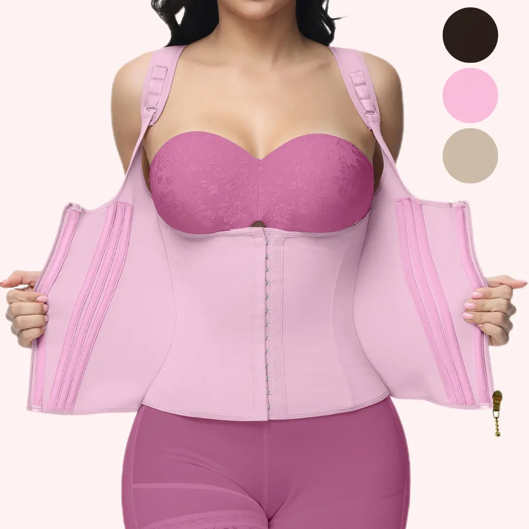 Women's Zipper Tummy Tuck Body Shaper With Adjustable Shoulders