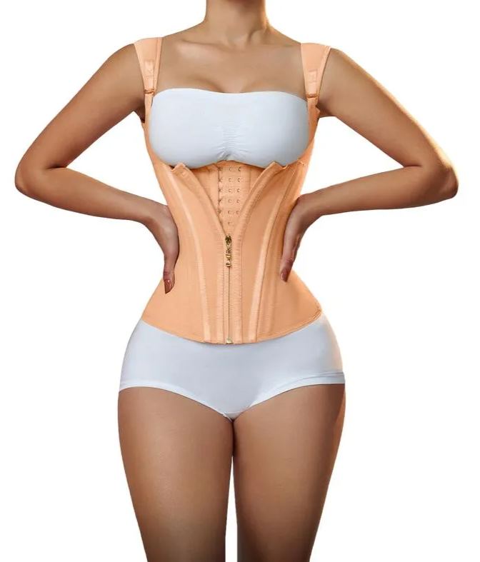 Women's Zipper Tummy Tuck Body Shaper With Adjustable Shoulders
