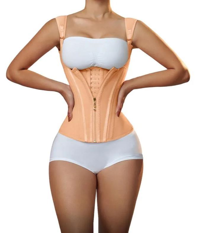 Women's Zipper Tummy Tuck Body Shaper With Adjustable Shoulders