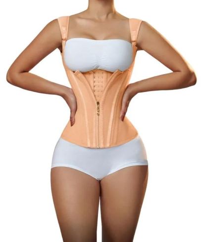 Women's Zipper Tummy Tuck Body Shaper With Adjustable Shoulders
