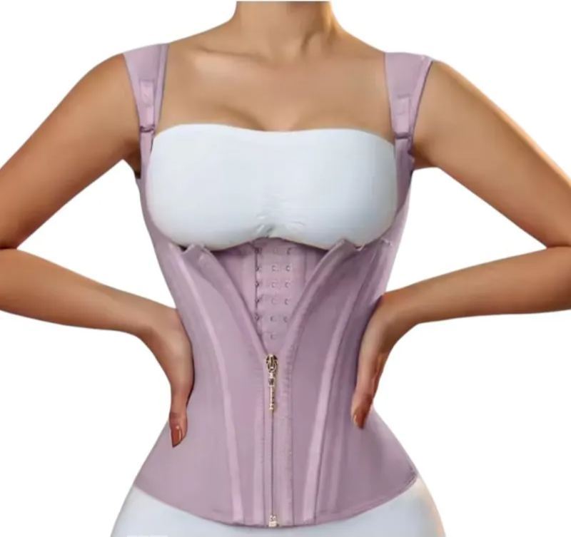Women's Zipper Tummy Tuck Body Shaper With Adjustable Shoulders