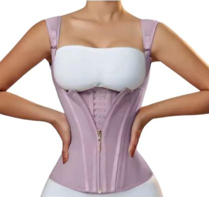 Women's Zipper Tummy Tuck Body Shaper With Adjustable Shoulders