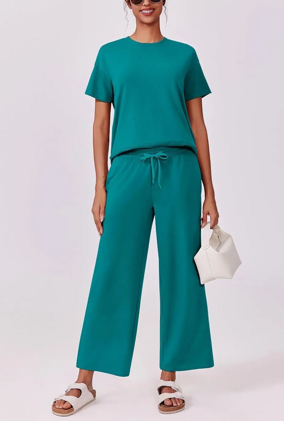 Women's Fashion Comfy Wide Leg 2 Piece Lounge Set