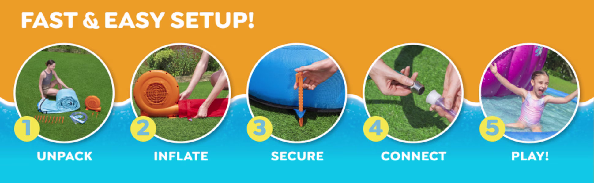 Tidal Trifecta Kids Inflatable Water Park