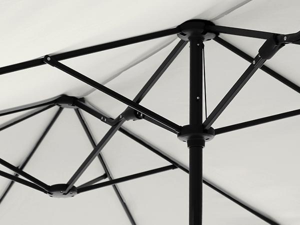 Product Introduction of PHI VILLA 15 ft Extra Large Patio Umbrella with 36 LED Lights, Metal Construction, Includes Base, Heavy Duty for Pool Garden Backyard Outdoor 20