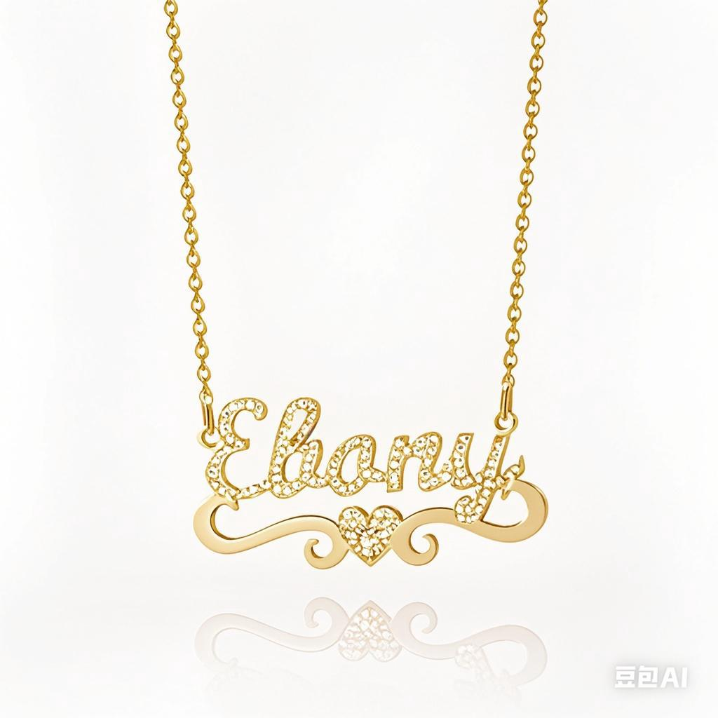  Heart Zircon Personalized Name Necklace In 14K Gold
