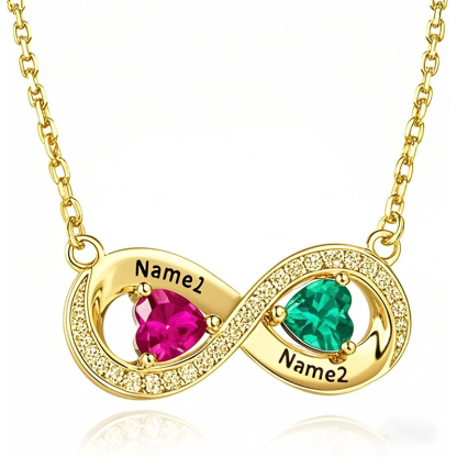 Personalized Name Birthstone Infinity Necklace In Gold Vermeil