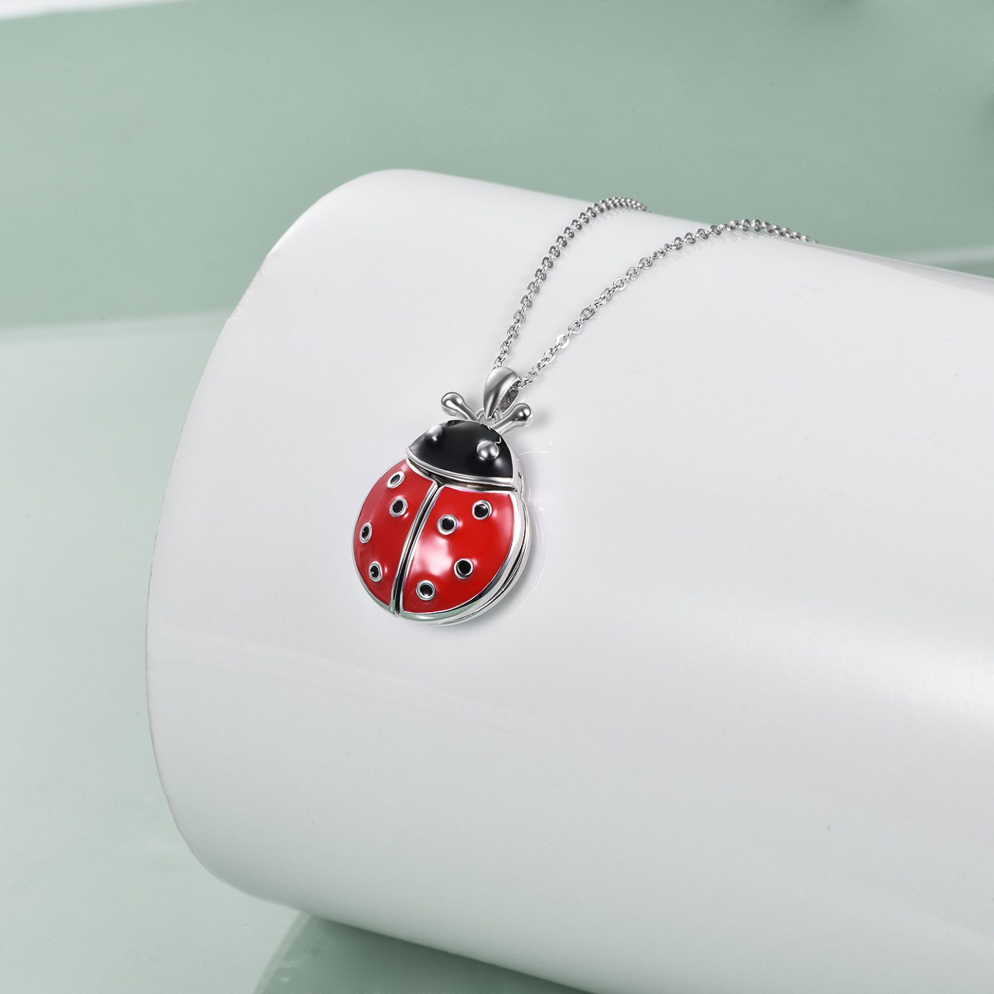 Personalized Ladybug Custom Photo Locket Necklace for Women in Sterling Silver-YAFEINI Personalized Jewelry