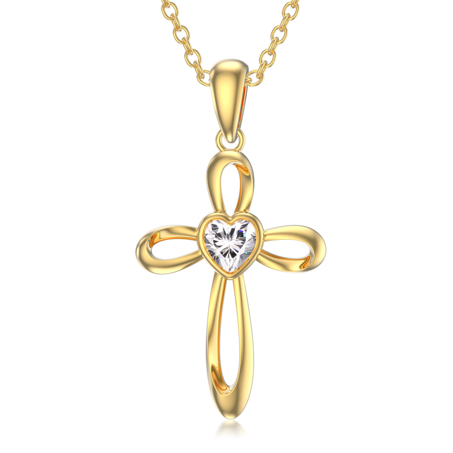 Circular Crystal Birthstone Necklace in Gold Vermeil-YAFEINI Personalized Jewelry