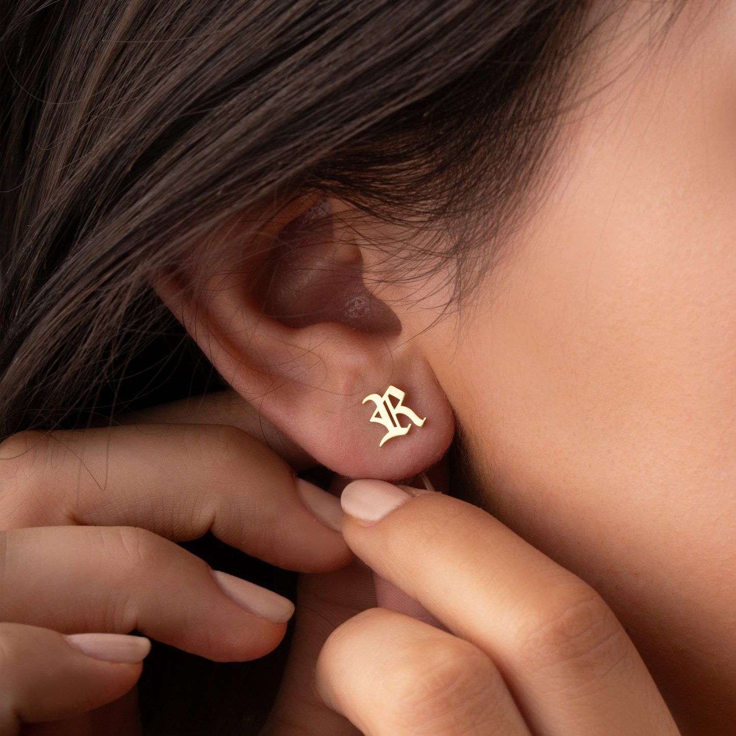 Personalized Letter Initial Earrings in Sterling Silver
