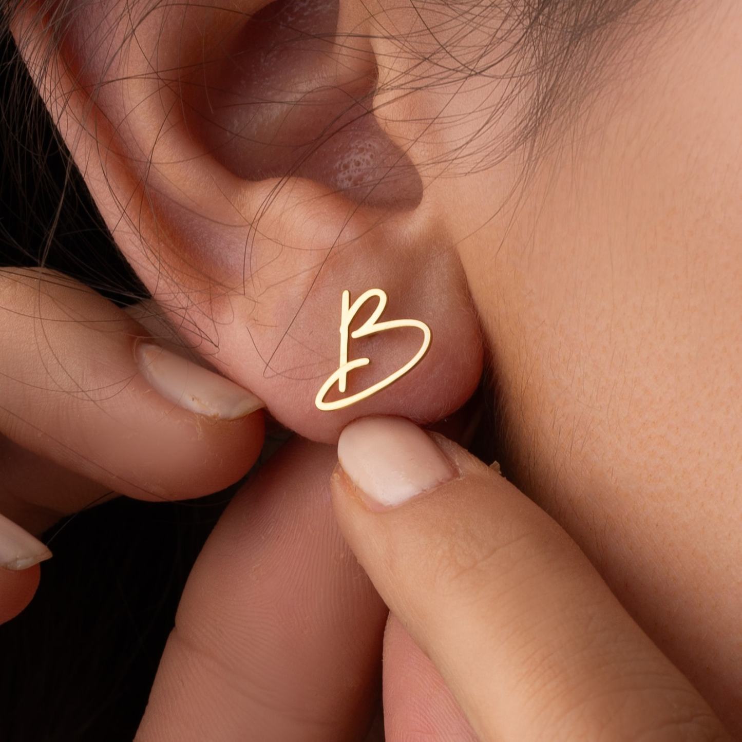 Personalized Letter Initial Earrings in Sterling Silver