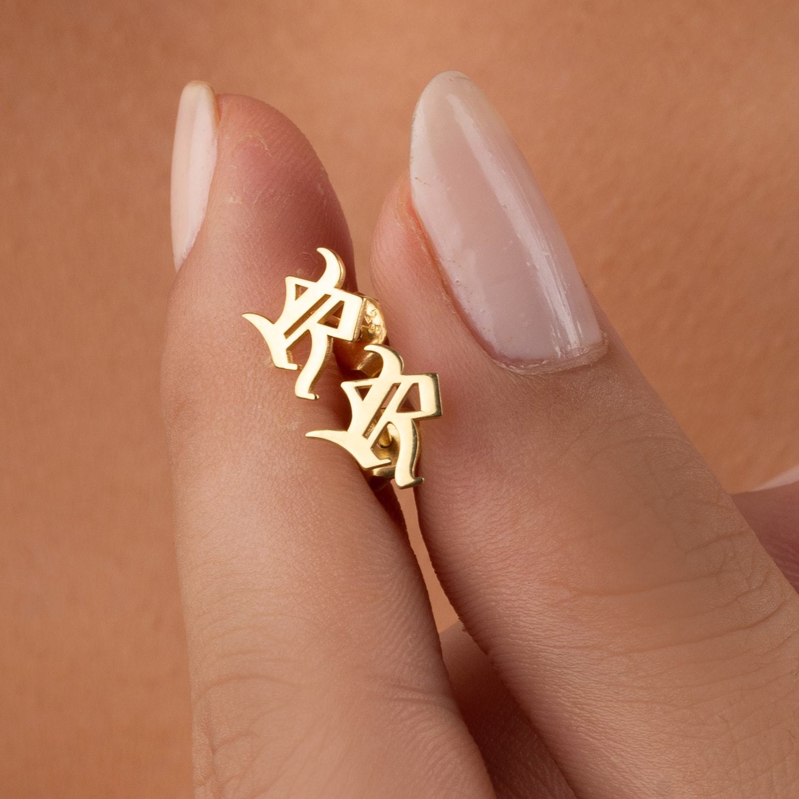 Personalized Letter Initial Earrings in Sterling Silver