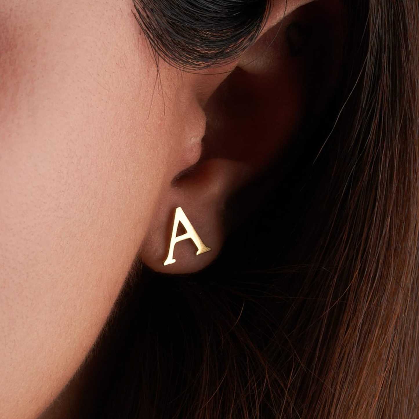Personalized Letter Initial Earrings in Sterling Silver