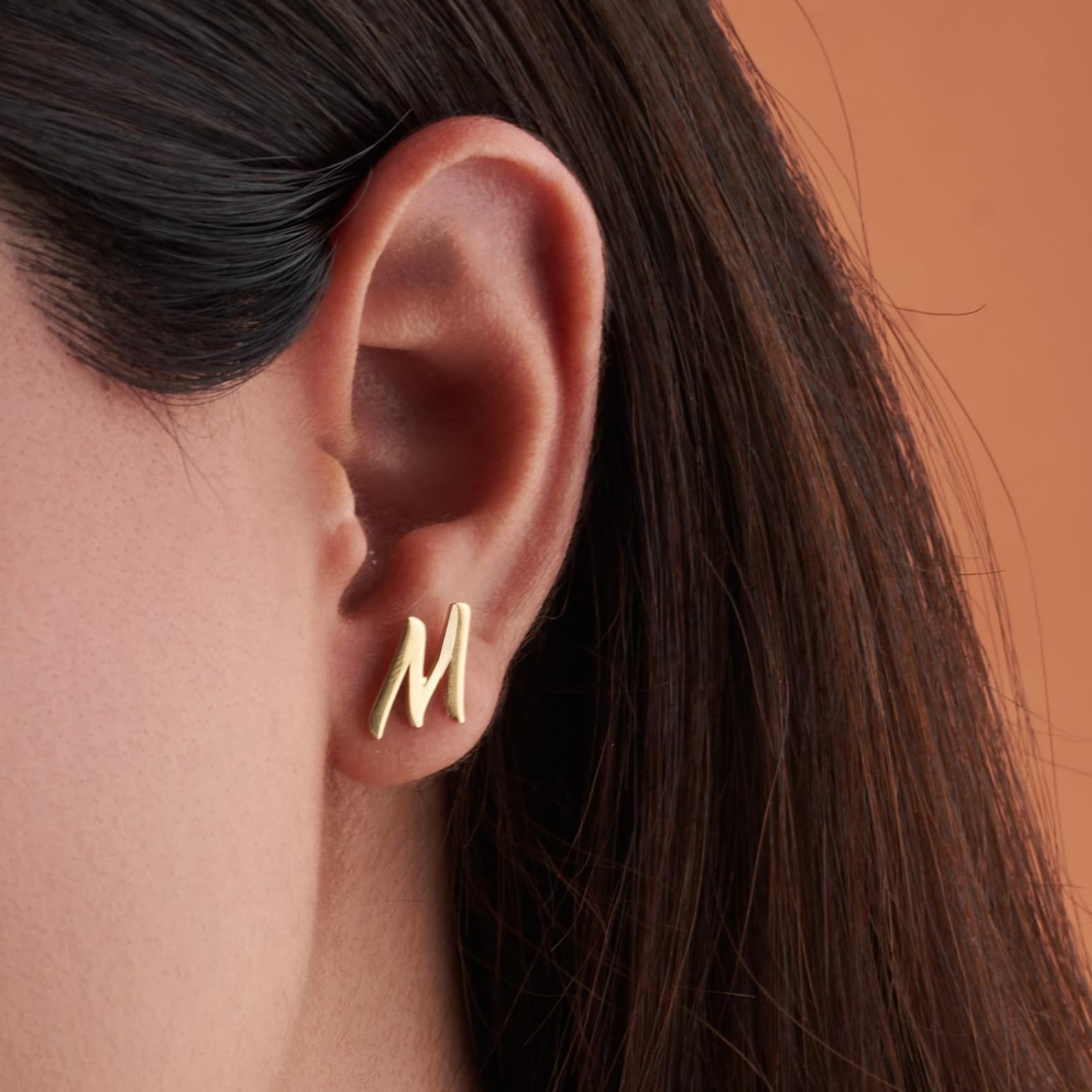 Personalized Letter Initial Earrings in Sterling Silver