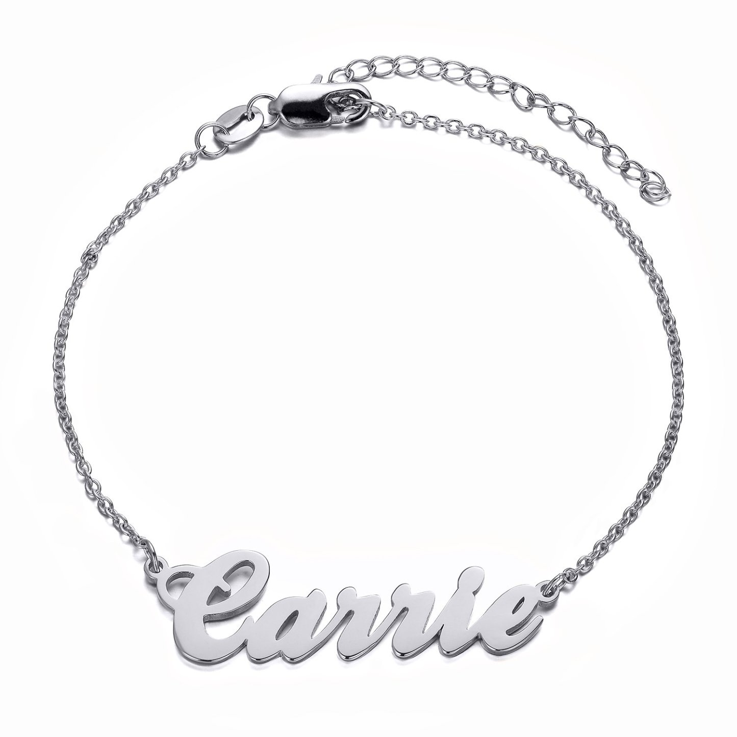Personalized Name Bracelet in Sterling Silver-YAFEINI Personalized Jewelry