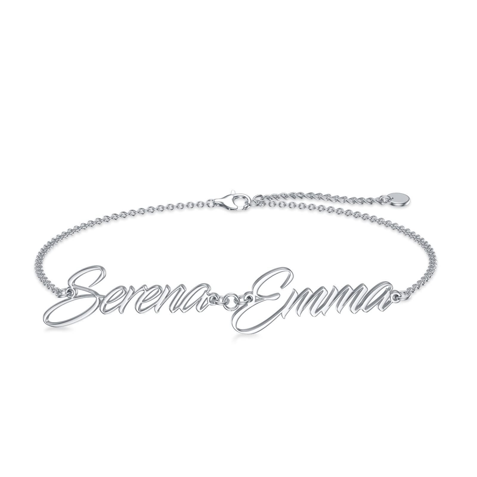 Personalized Name Bracelet in Sterling Silver-YAFEINI Personalized Jewelry