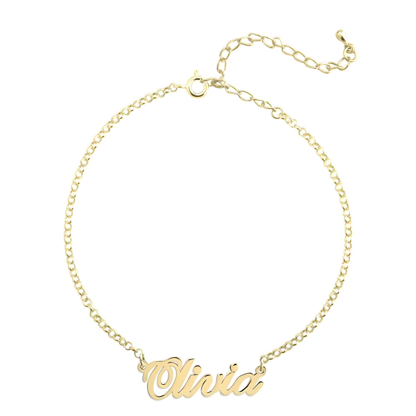 Personalized Name Bracelet in 14K Solid Gold-YAFEINI Personalized Jewelry