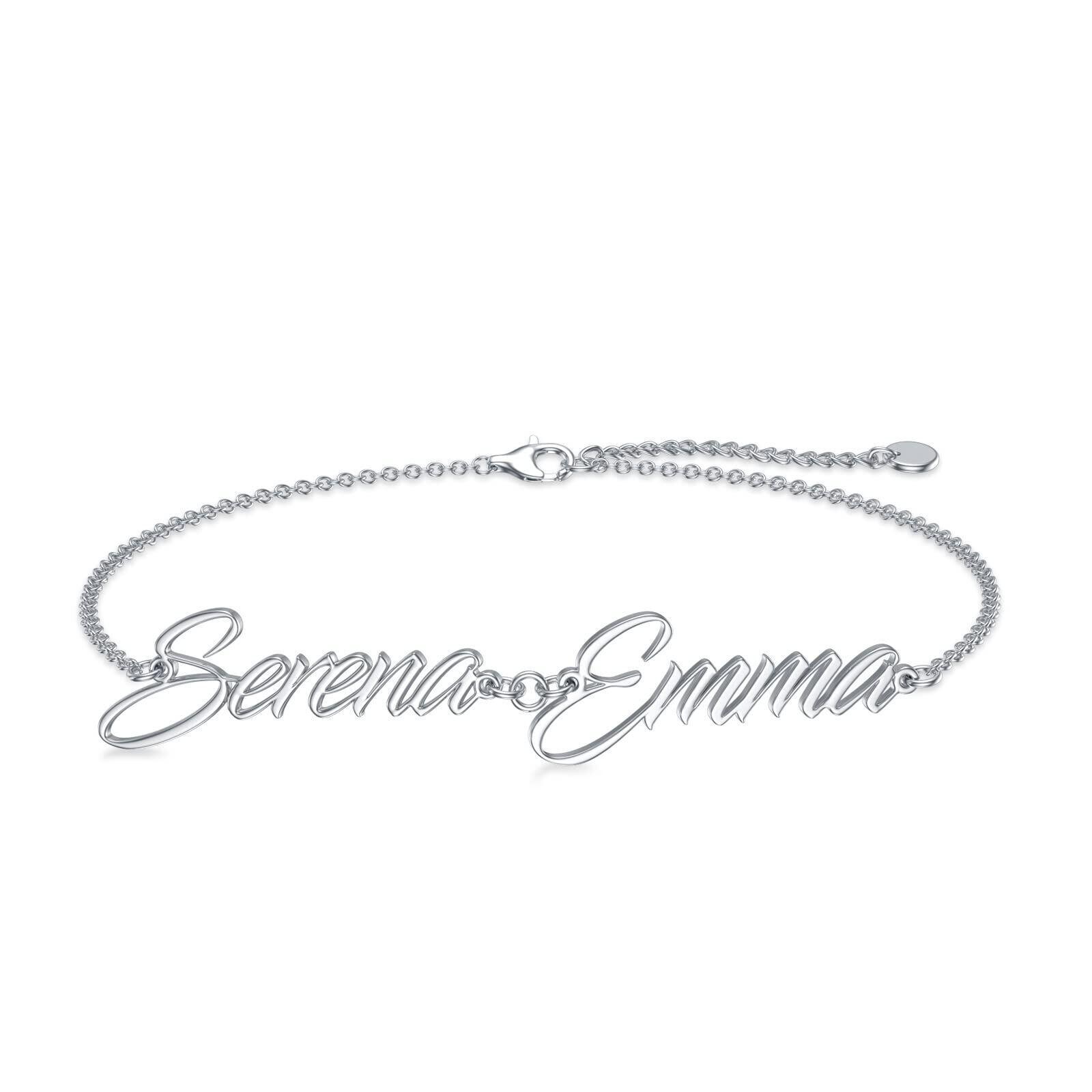 Personalized Name Bracelet in Sterling Silver-YAFEINI Personalized Jewelry