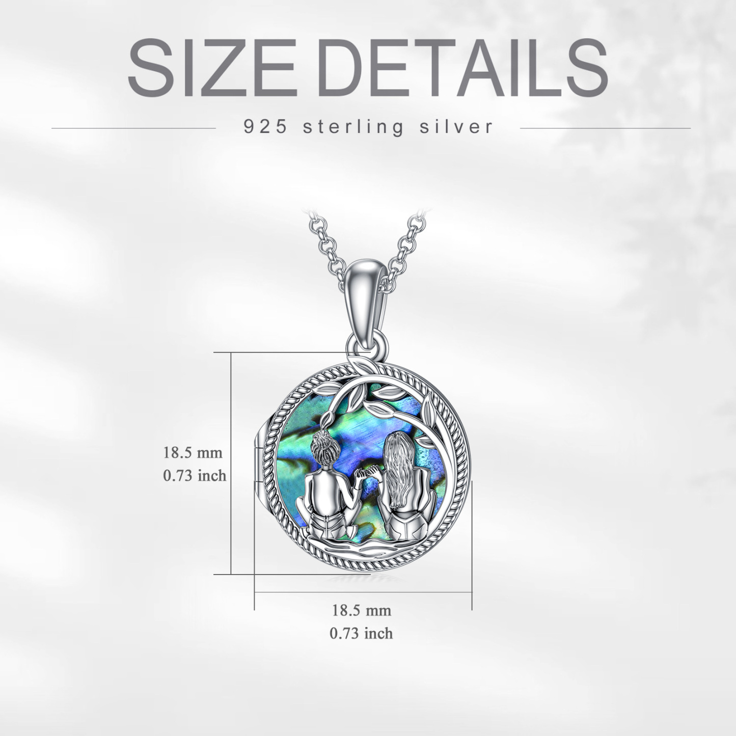 Personalized Abalone Shellfish Sisters Custom Photo Locket Necklace in Sterling Silver-YAFEINI Personalized Jewelry