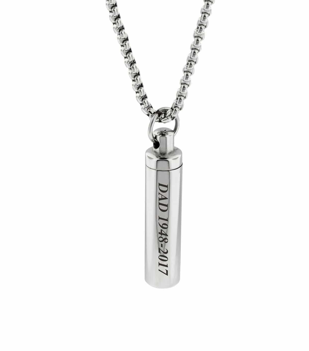 Elegant Impressions Bar Pendant Necklace with Engraving in Sterling Silver-YAFEINI Personalized Jewelry