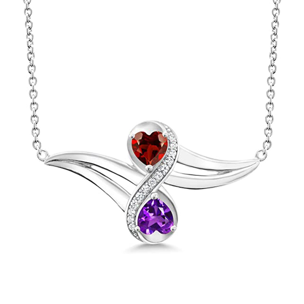 Radiance Zirconia Birthstone Necklace in Sterling Silver-YAFEINI Personalized Jewelry