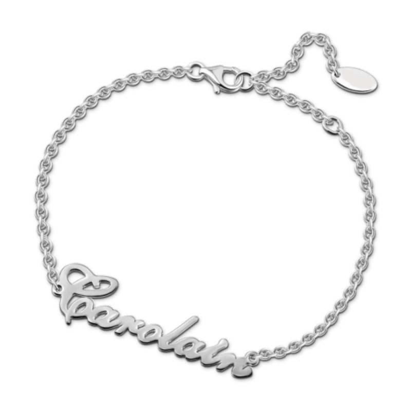 Classic Personalized Name Bracelet in Sterling Silver-YAFEINI Personalized Jewelry