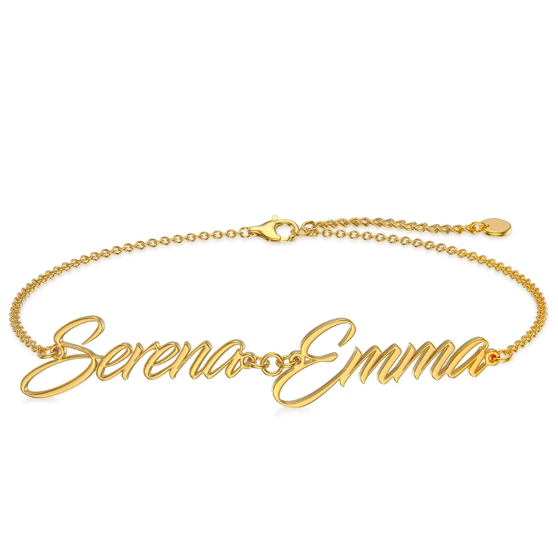 Personalized Name Bracelet in Gold Vermeil-YAFEINI Personalized Jewelry