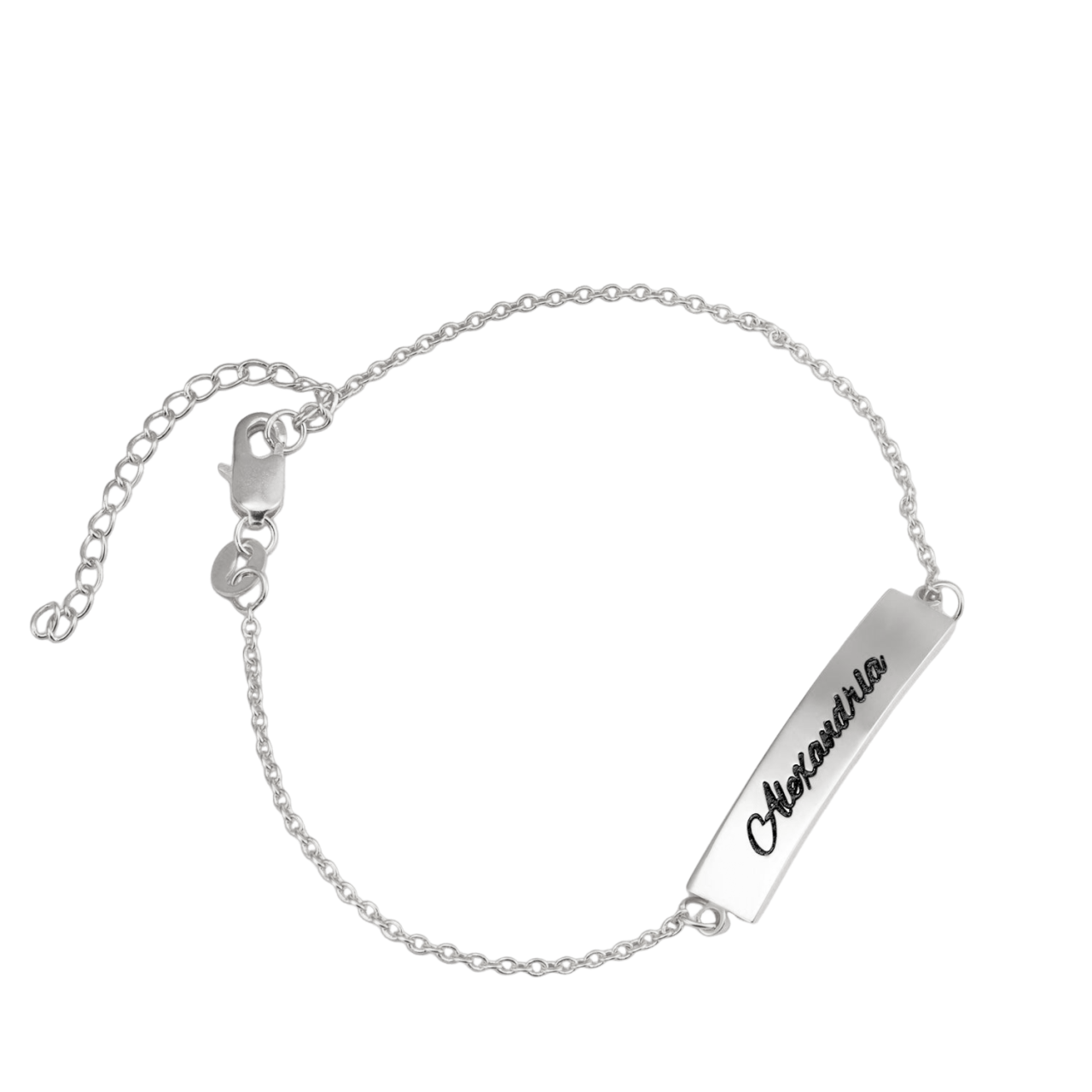 Personalized Elegance Bracelet in Sterling Silver-YAFEINI Personalized Jewelry