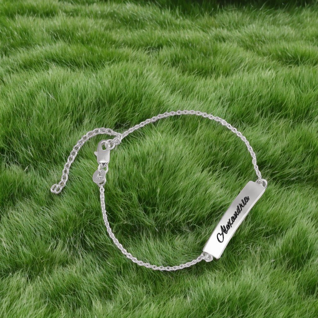 Personalized Elegance Bracelet in Sterling Silver-YAFEINI Personalized Jewelry