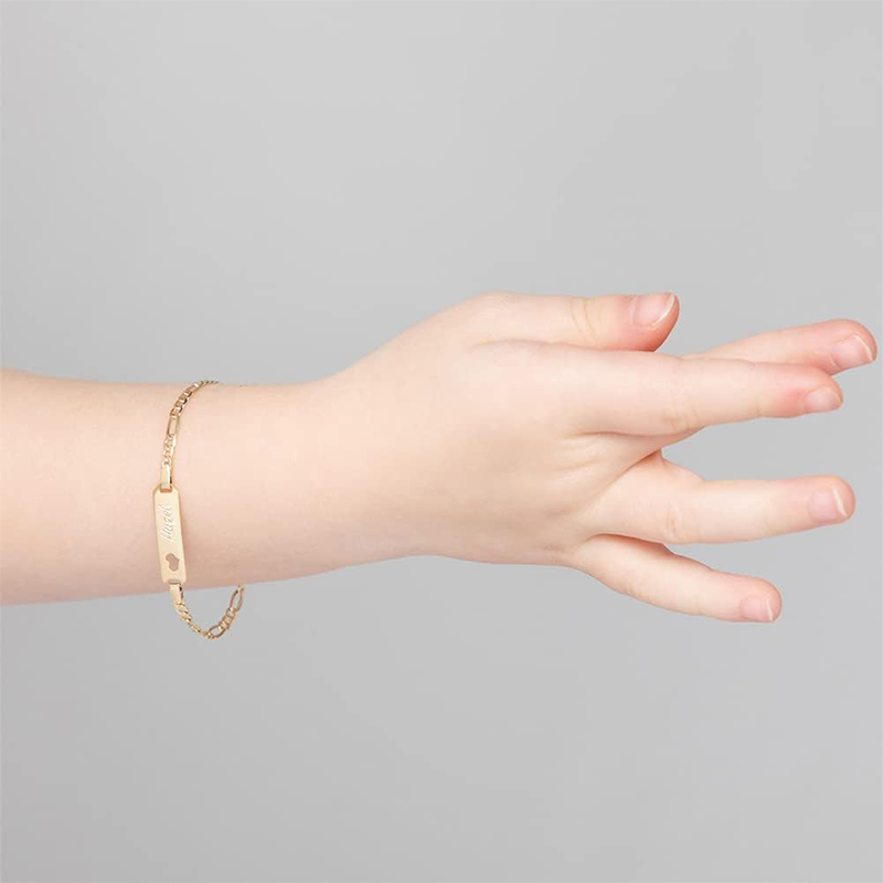 Heartfelt Engraving ID Bracelet for Women in Gold Vermeil-YAFEINI Personalized Jewelry