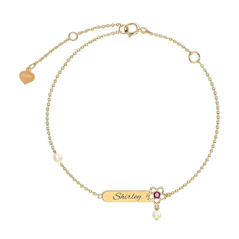 Luminous Birthstone Sparkle Bracelet in Gold Vermeil-YAFEINI Personalized Jewelry